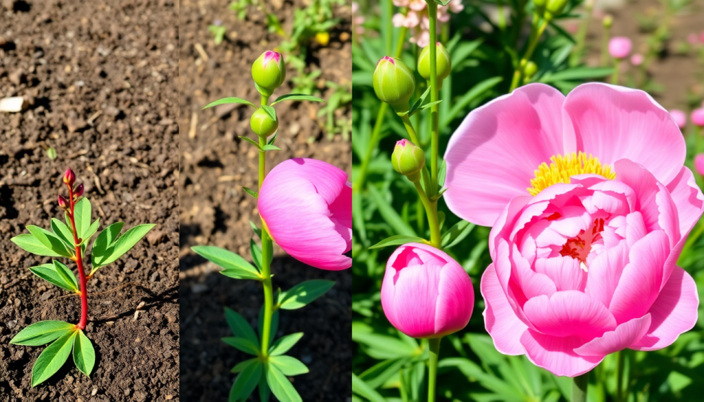 peony sprout stages