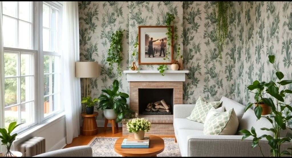 Plant Wallpaper with Real Plants