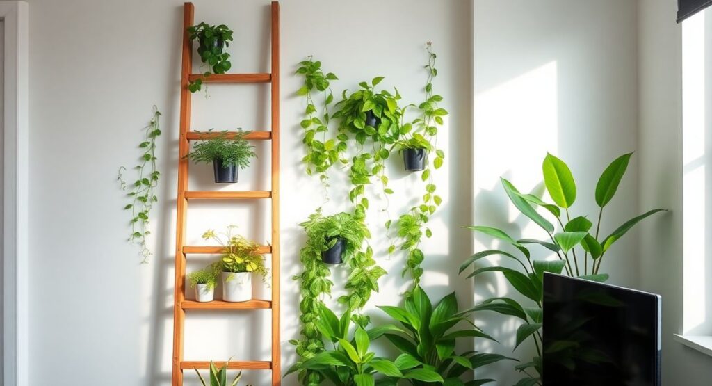 Ladder Shelf Plant Wall