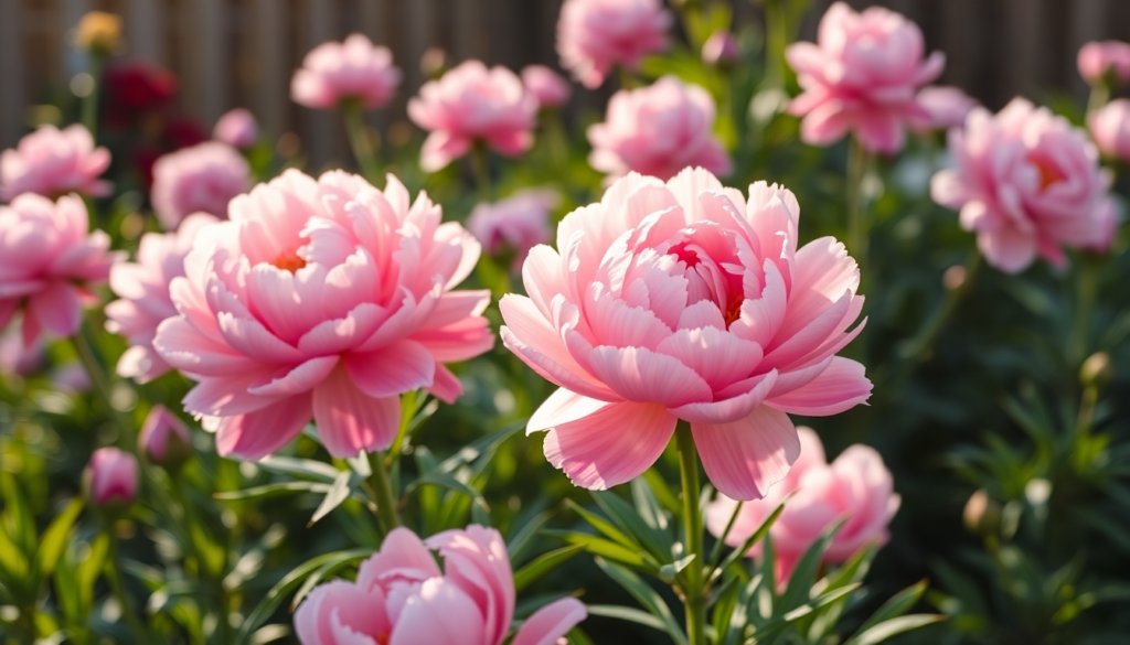 peony growth stages from red eyes to blooming flower