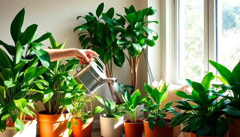 How to water indoor plants properly