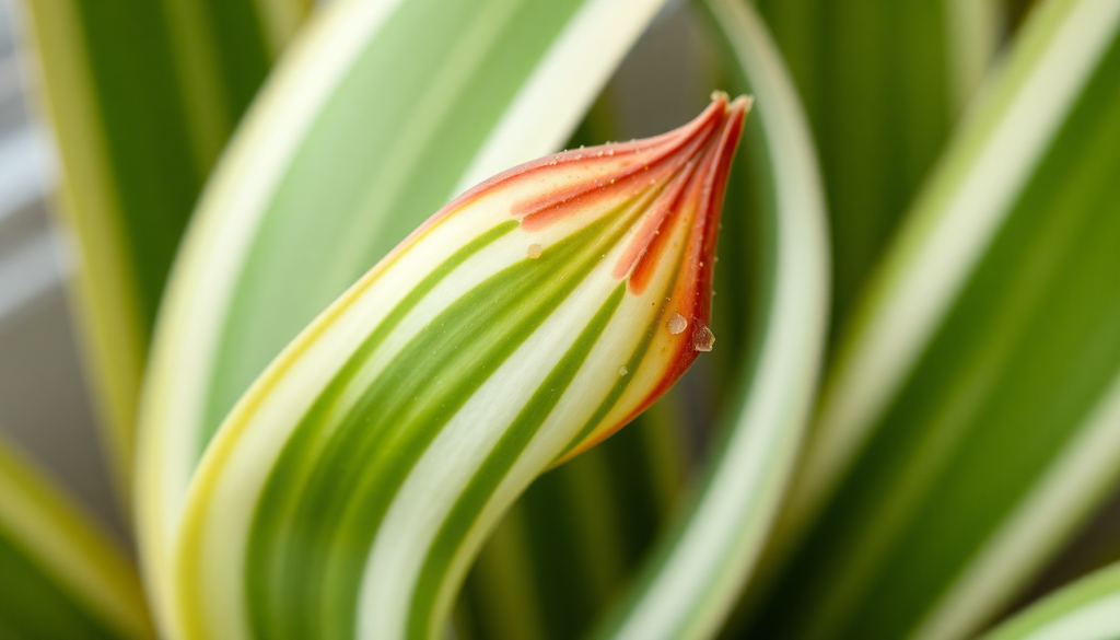 Spider plant brown leaf tips caused by tap water minerals