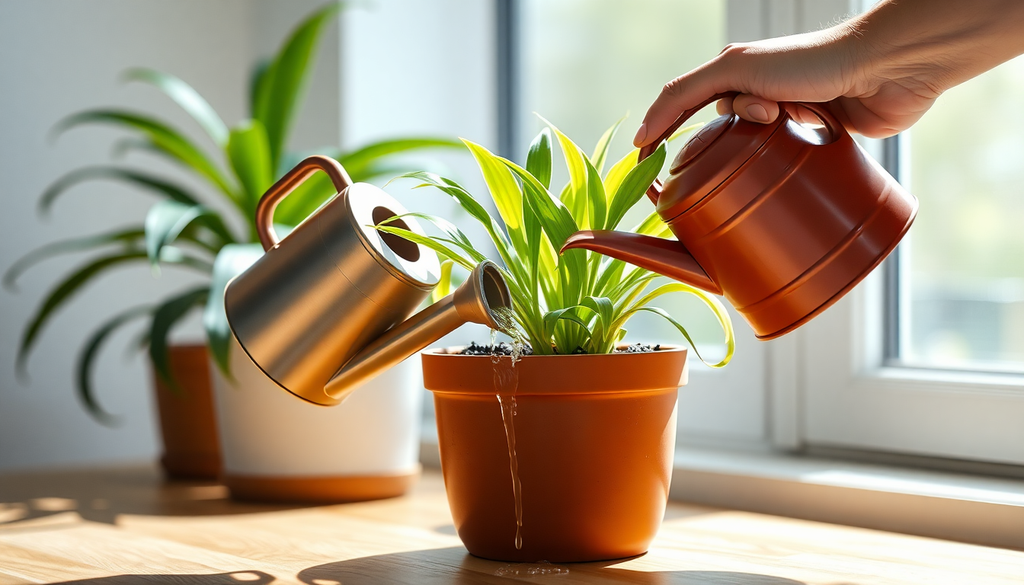 Spider plant watering